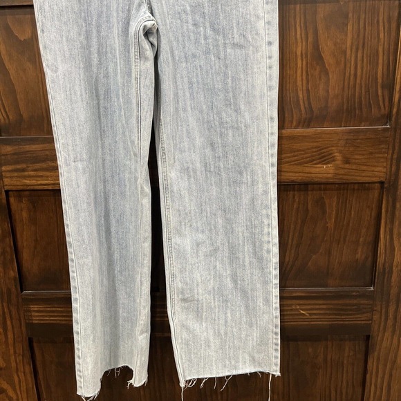 Emory Park Pants Women Size Small Blue Jean Wide Leg Raw Hem 26 Inch Waist‎ - Picture 3 of 13